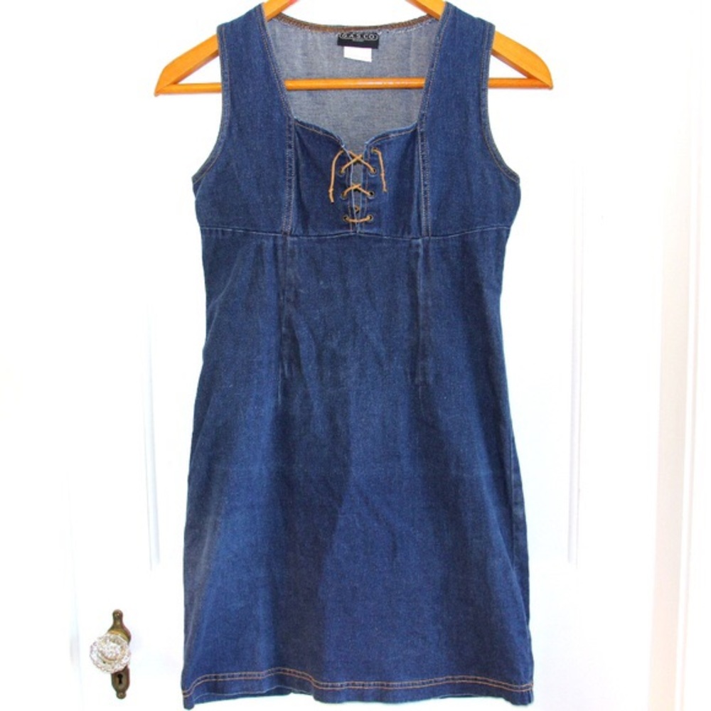 Gasco size M/L vintage stretchy denim dress